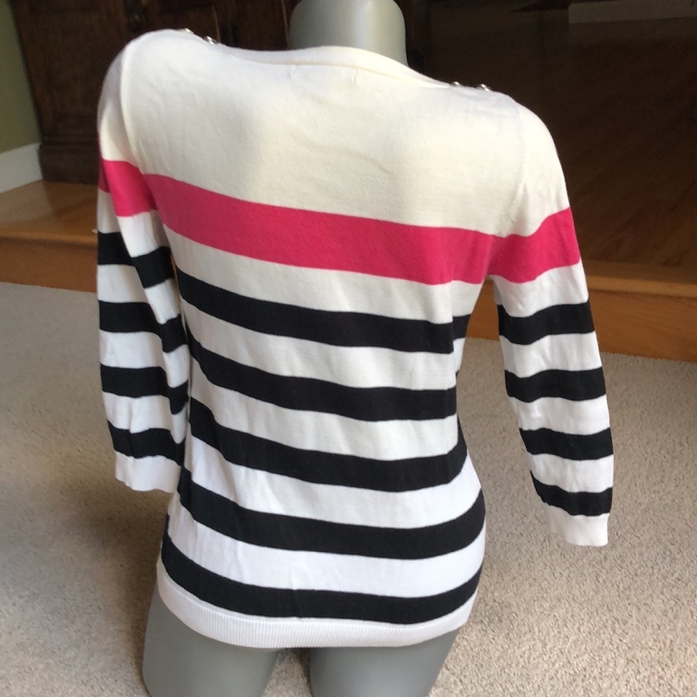 CHAPS NAUTICAL STRIPE SWEATER - Picture 3 of 3